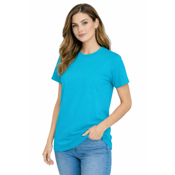 Damska koszulka T-shirt 100% miękka bawełna turkusowa roz. 3XL